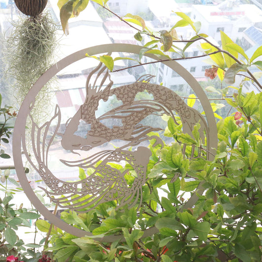 Tấm thiền gỗ cá Koi | Thiền | Cafe Việt