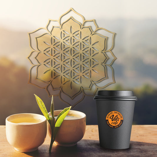 1 cà phê đá + 1 tấm thiền gỗ Hoa sen | Thiền | Cafe Việt