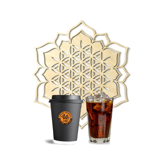 1 cà phê đá + 1 tấm thiền gỗ Hoa sen | Thiền | Cafe Việt