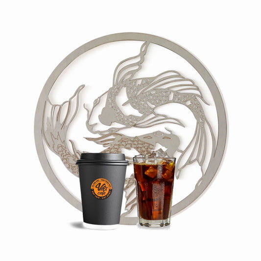 Tấm thiền gỗ cá Koi | Thiền | Cafe Việt