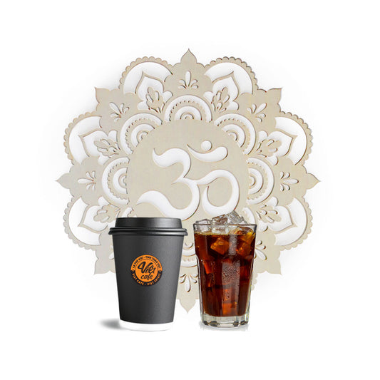 1 cà phê đá + 1 tấm thiền gỗ OM | Thiền | Cafe Việt