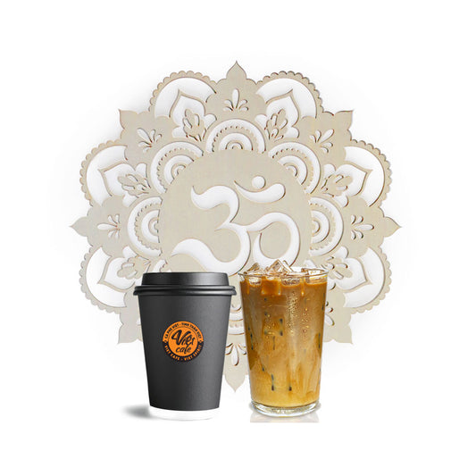 1 cà phê sữa đá + 1 tấm thiền gỗ OM | Thiền | Cafe Việt